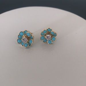 Gold Multidimensional Flower Earrings